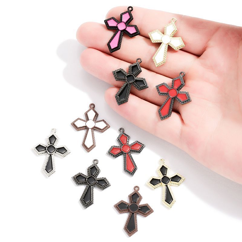 1PCS Cross Charm for Jewelry Making Findings 24x32mm