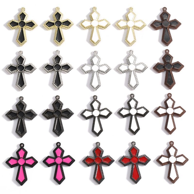 1PCS Cross Charm for Jewelry Making Findings 24x32mm
