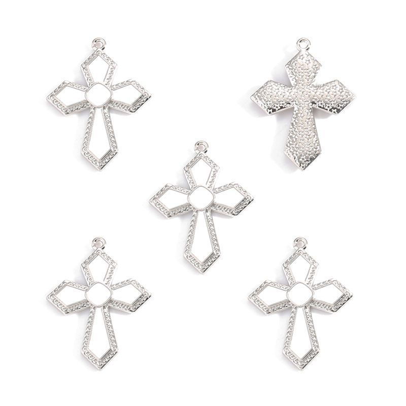 1PCS Cross Charm for Jewelry Making Findings 24x32mm