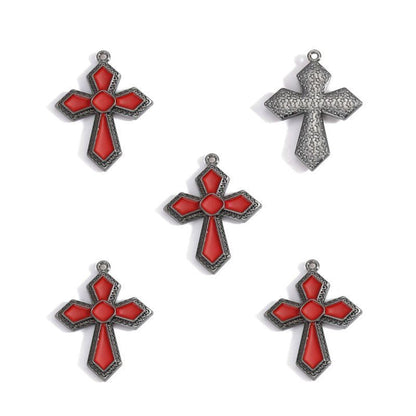 1PCS Cross Charm for Jewelry Making Findings 24x32mm