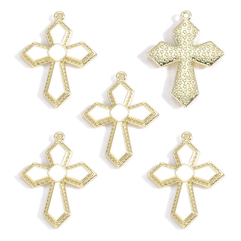 1PCS Cross Charm for Jewelry Making Findings 24x32mm