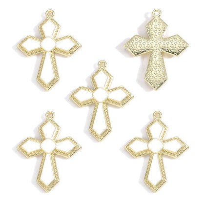 1PCS Cross Charm for Jewelry Making Findings 24x32mm
