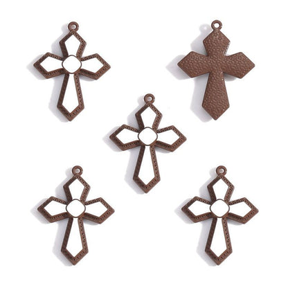 1PCS Cross Charm for Jewelry Making Findings 24x32mm