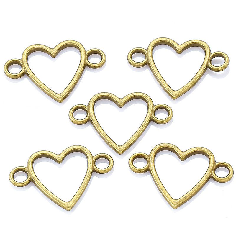 20PCS Heart Connector for Jewelry Making Findings 16x23mm