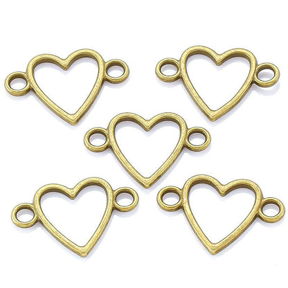 20PCS Heart Connector for Jewelry Making Findings 16x23mm