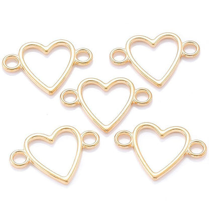 20PCS Heart Connector for Jewelry Making Findings 16x23mm