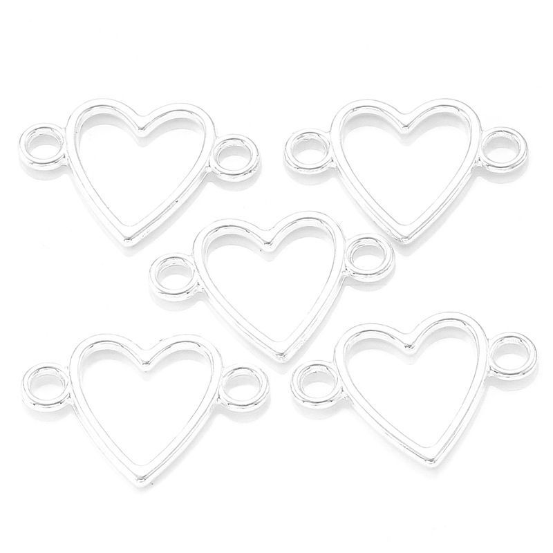 20PCS Heart Connector for Jewelry Making Findings 16x23mm