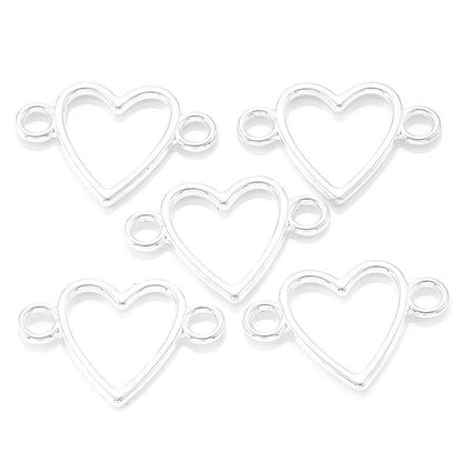 20PCS Heart Connector for Jewelry Making Findings 16x23mm