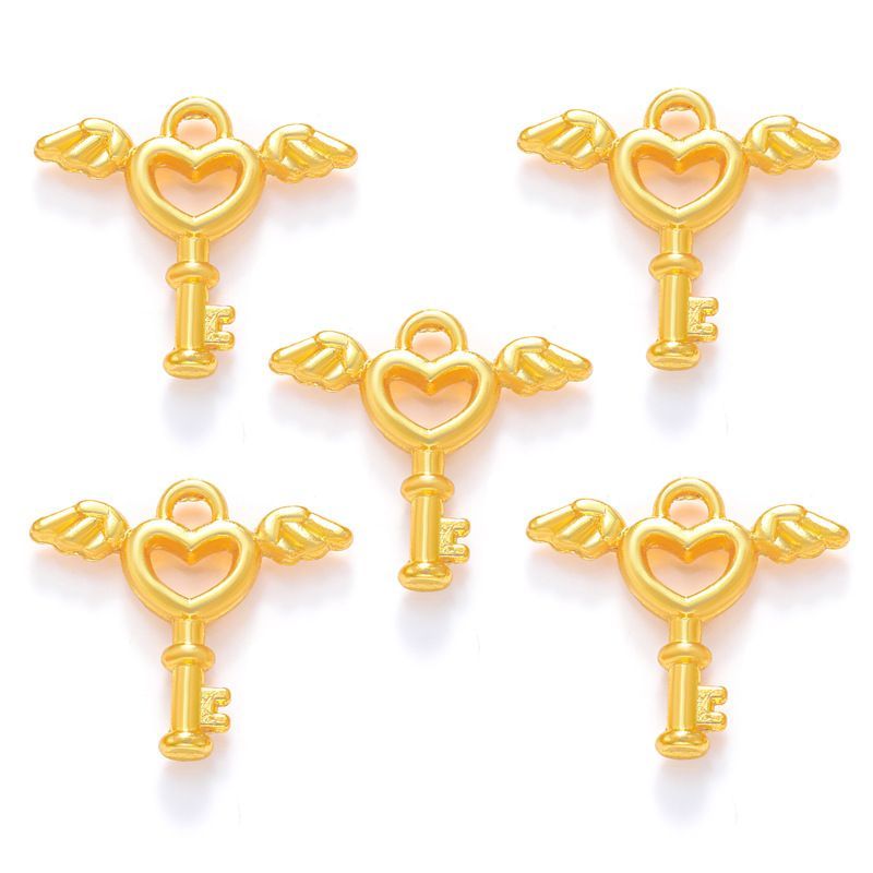 30PCS Angel Love Key Charm for Jewelry Making Findings 14x15mm