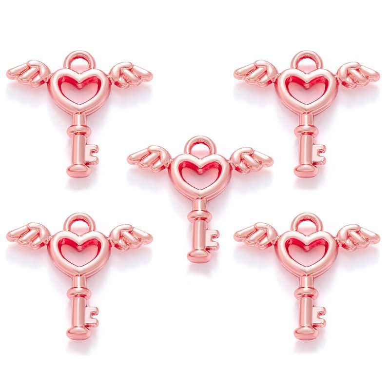 30PCS Angel Love Key Charm for Jewelry Making Findings 14x15mm