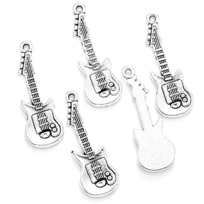 15PCS Guitar Charm for Jewelry Making Findings 11x31mm