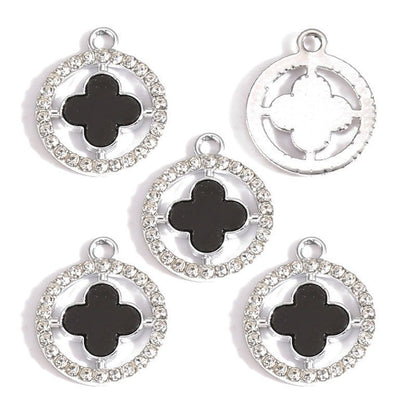 5PCS CZ Clover Collection Charm for Jewelry Making Findings 17x17mm