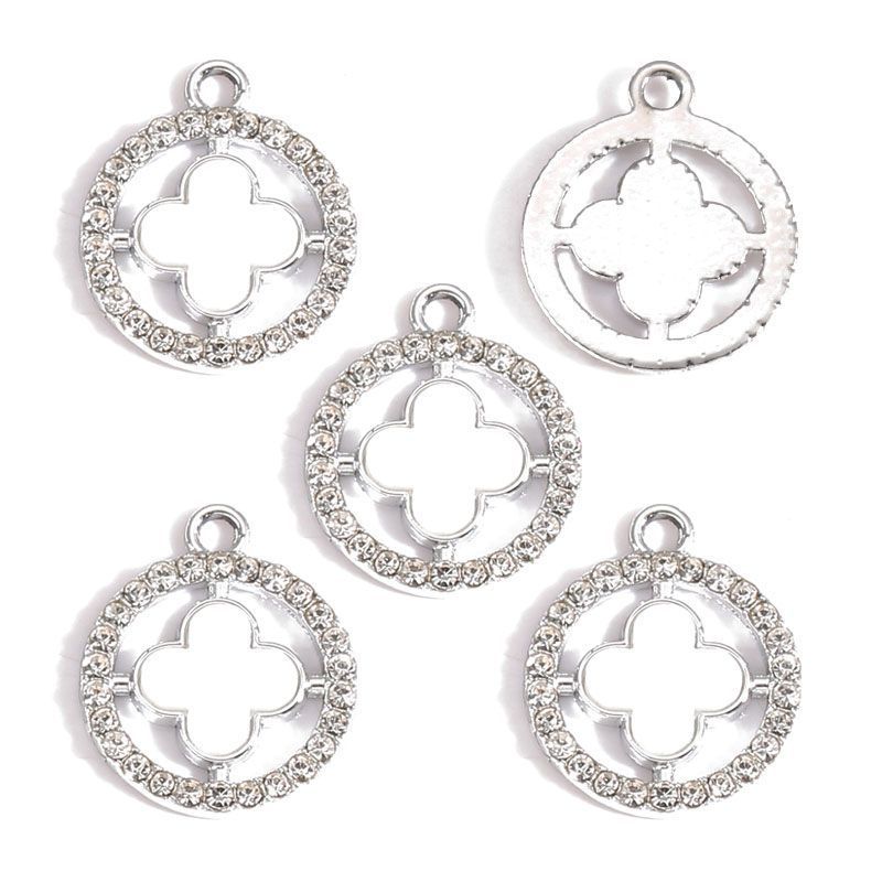 5PCS CZ Clover Collection Charm for Jewelry Making Findings 17x17mm