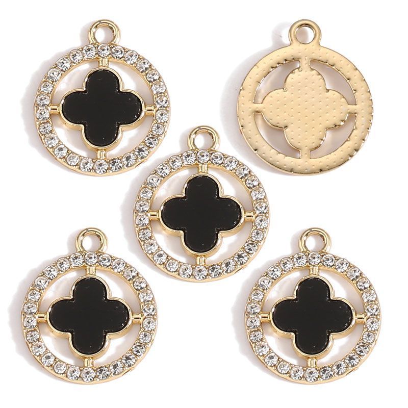 5PCS CZ Clover Collection Charm for Jewelry Making Findings 17x17mm