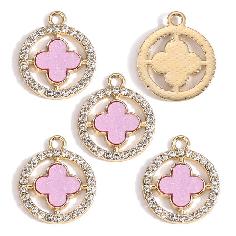 5PCS CZ Clover Collection Charm for Jewelry Making Findings 17x17mm