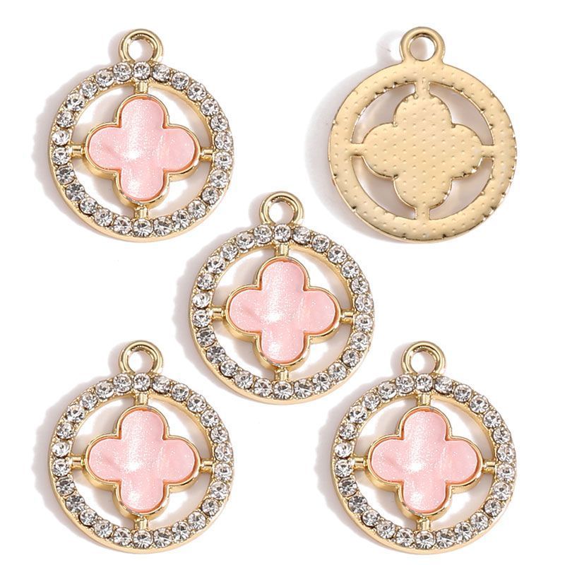 5PCS CZ Clover Collection Charm for Jewelry Making Findings 17x17mm