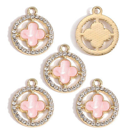 5PCS CZ Clover Collection Charm for Jewelry Making Findings 17x17mm