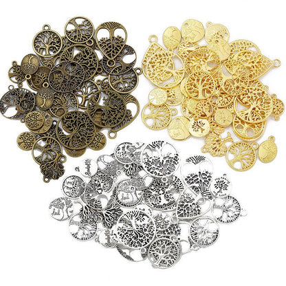 36PCS Different Life Tree Charm for Jewelry Making Findings