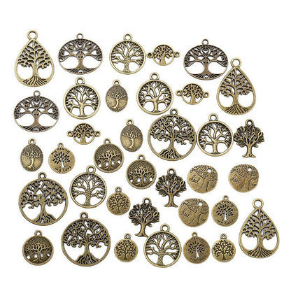 36PCS Different Life Tree Charm for Jewelry Making Findings
