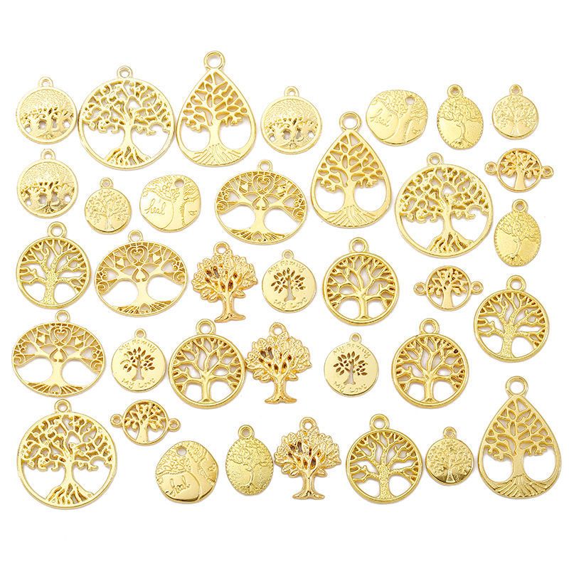 36PCS Different Life Tree Charm for Jewelry Making Findings