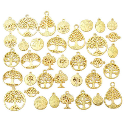 36PCS Different Life Tree Charm for Jewelry Making Findings