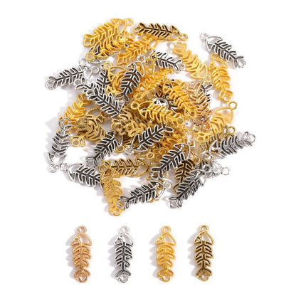 5PCS Fish Bone Charm for Jewelry Making Findings 11x30mm