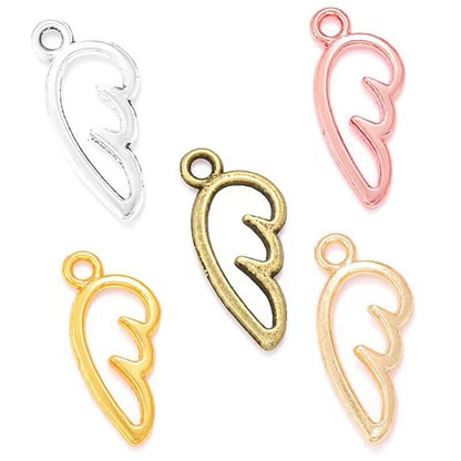 50PCS Angel Wing Charm for Jewelry Making Findings 7x16mm