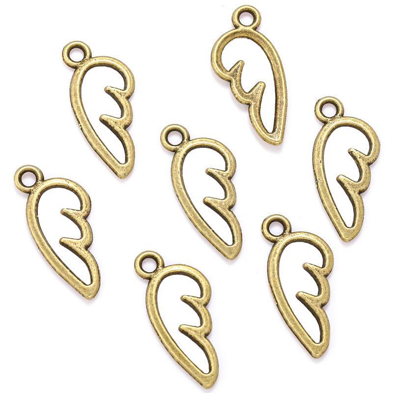 50PCS Angel Wing Charm for Jewelry Making Findings 7x16mm