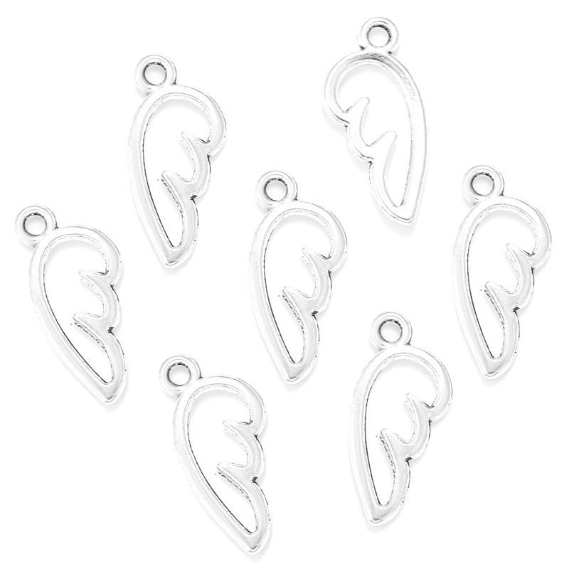 50PCS Angel Wing Charm for Jewelry Making Findings 7x16mm