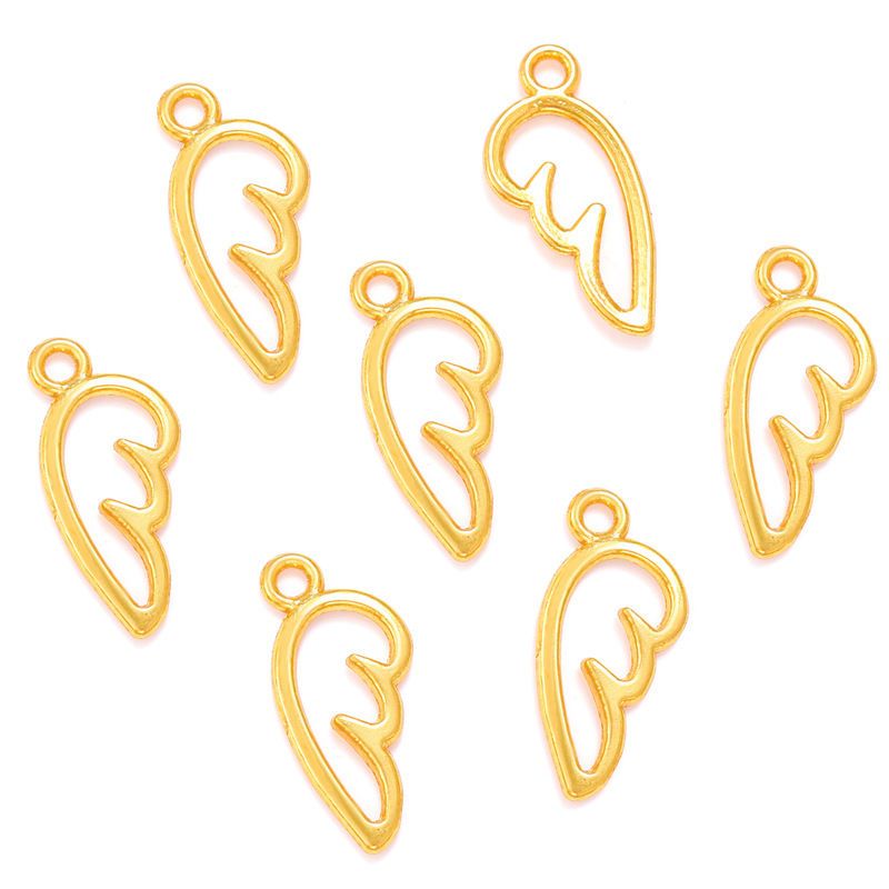 50PCS Angel Wing Charm for Jewelry Making Findings 7x16mm