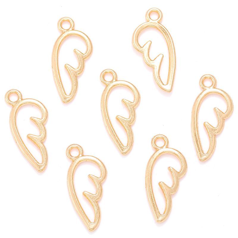 50PCS Angel Wing Charm for Jewelry Making Findings 7x16mm