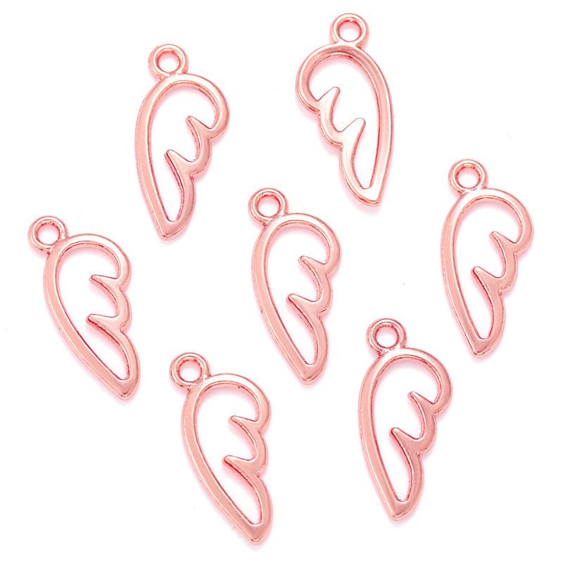 50PCS Angel Wing Charm for Jewelry Making Findings 7x16mm