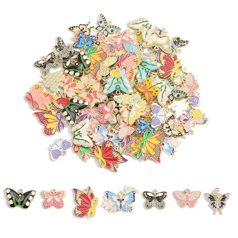 1PCS Colorful Butterfly Theme Charm for Jewelry Making Findings