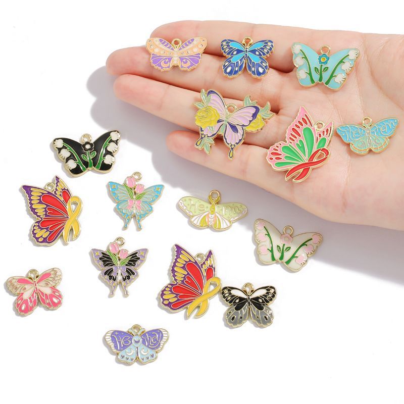 1PCS Colorful Butterfly Theme Charm for Jewelry Making Findings