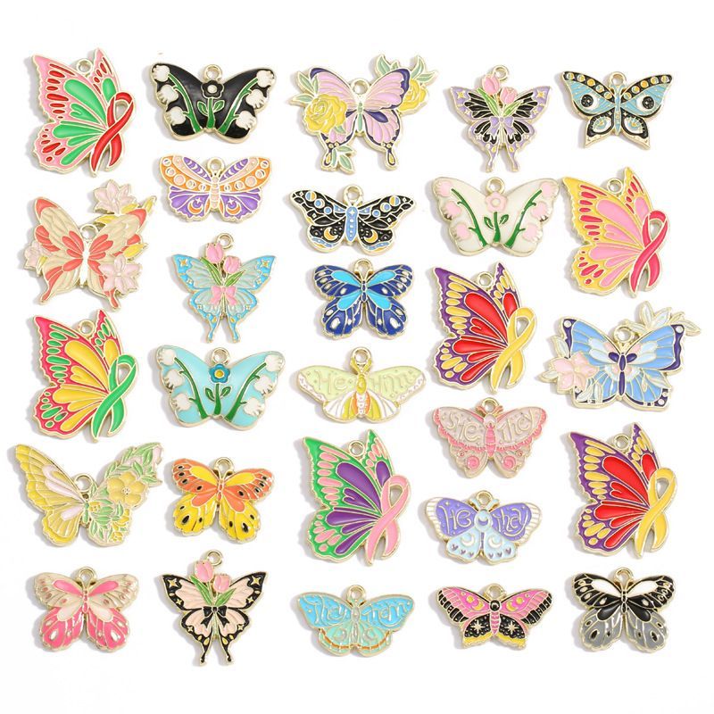 1PCS Colorful Butterfly Theme Charm for Jewelry Making Findings