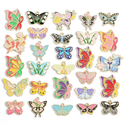 1PCS Colorful Butterfly Theme Charm for Jewelry Making Findings