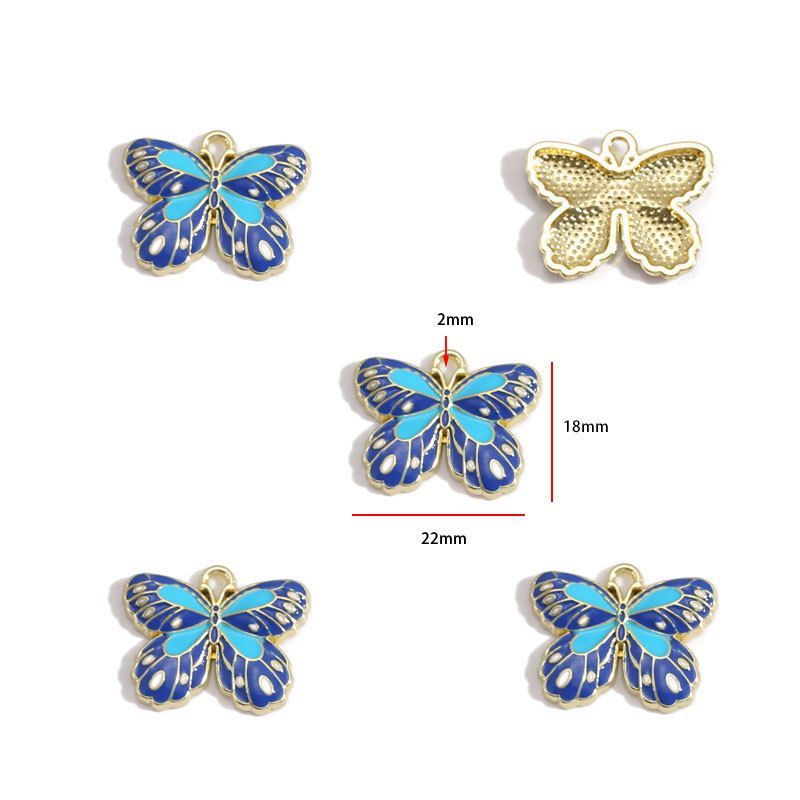 1PCS Colorful Butterfly Theme Charm for Jewelry Making Findings