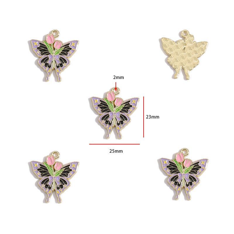 1PCS Colorful Butterfly Theme Charm for Jewelry Making Findings