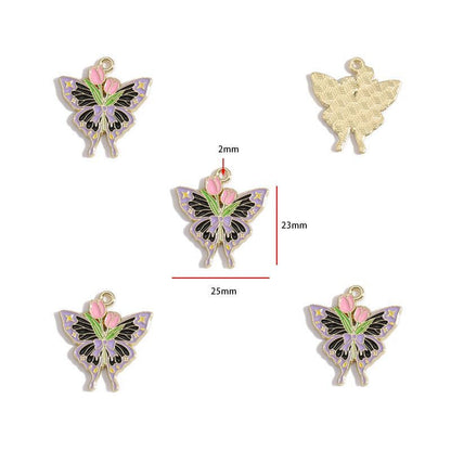 1PCS Colorful Butterfly Theme Charm for Jewelry Making Findings
