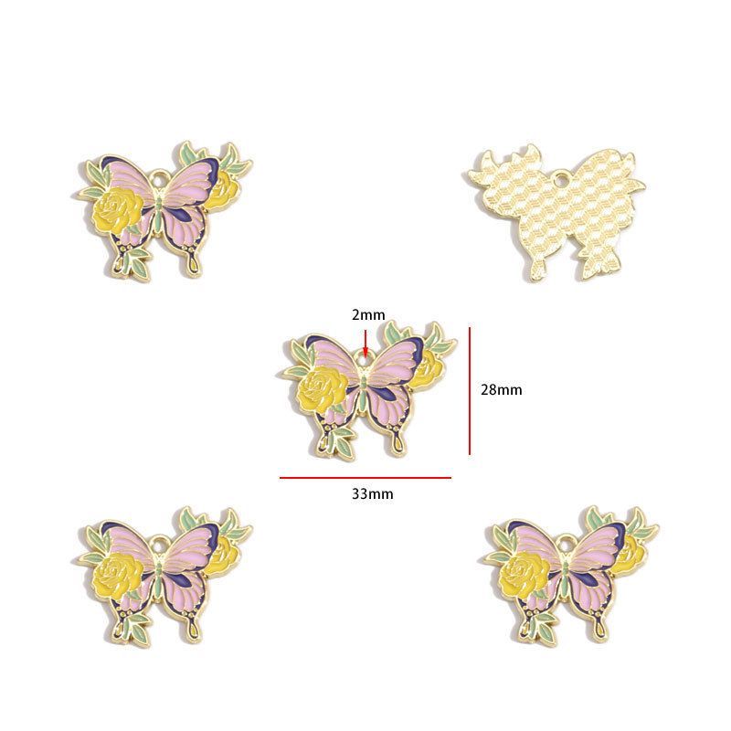 1PCS Colorful Butterfly Theme Charm for Jewelry Making Findings