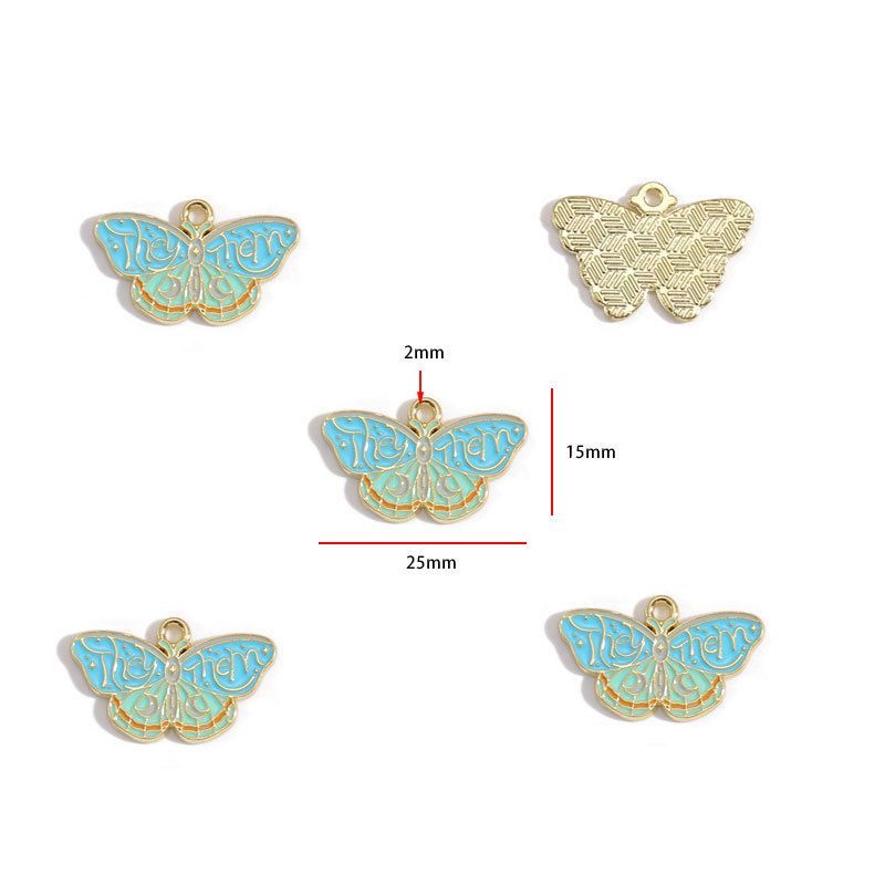 1PCS Colorful Butterfly Theme Charm for Jewelry Making Findings