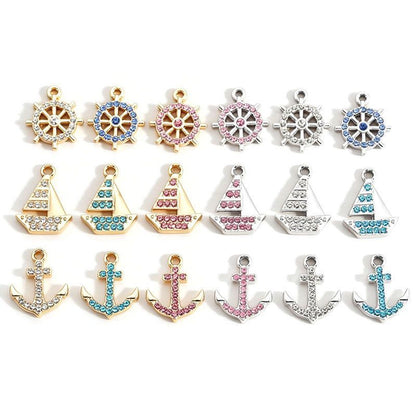 5PCS Colorful Sailor Theme Charm for Jewelry Making Findings