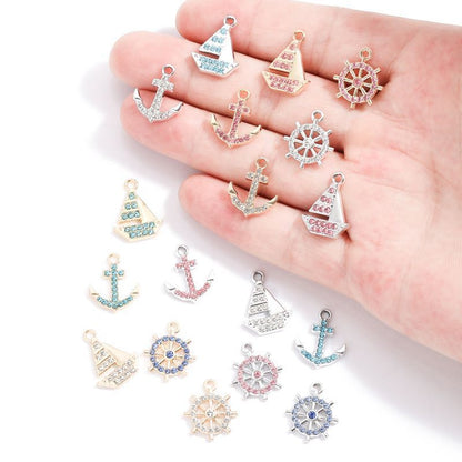 5PCS Colorful Sailor Theme Charm for Jewelry Making Findings