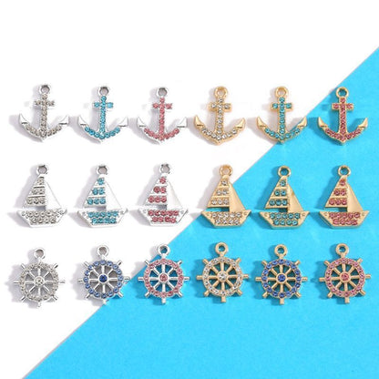 5PCS Colorful Sailor Theme Charm for Jewelry Making Findings