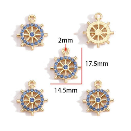 5PCS Colorful Sailor Theme Charm for Jewelry Making Findings