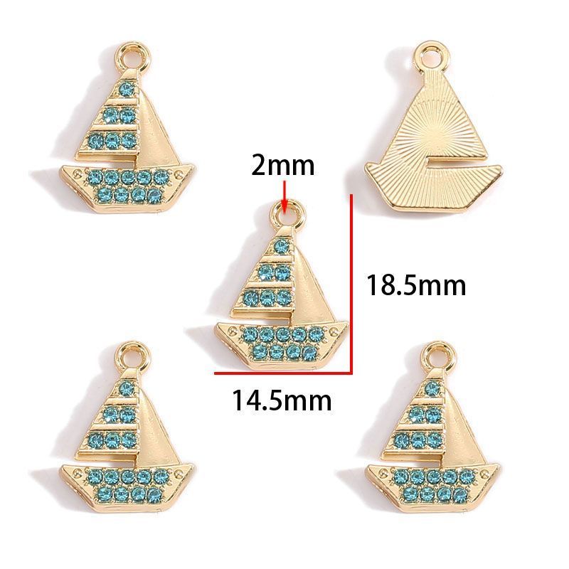 5PCS Colorful Sailor Theme Charm for Jewelry Making Findings