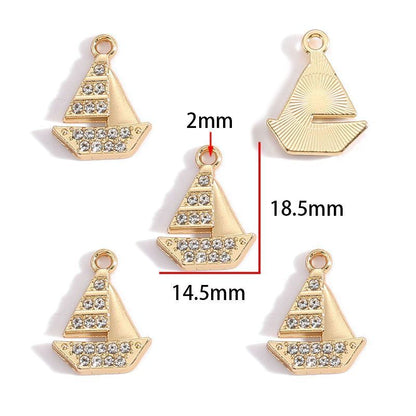 5PCS Colorful Sailor Theme Charm for Jewelry Making Findings