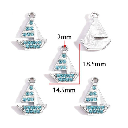 5PCS Colorful Sailor Theme Charm for Jewelry Making Findings