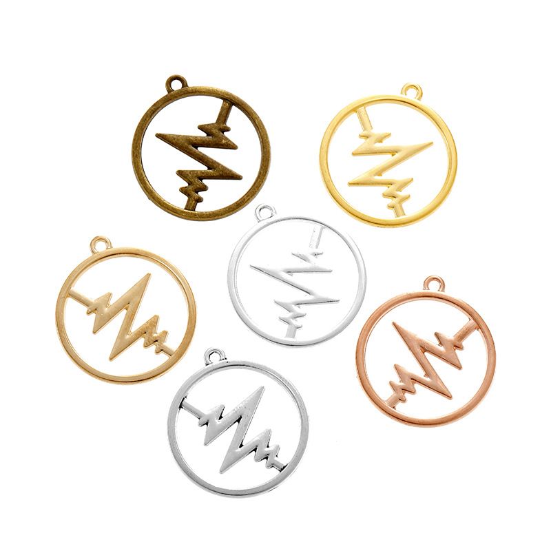8PCS Heart Beat Charm for Jewelry Making Findings 25x30mm