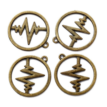 8PCS Heart Beat Charm for Jewelry Making Findings 25x30mm